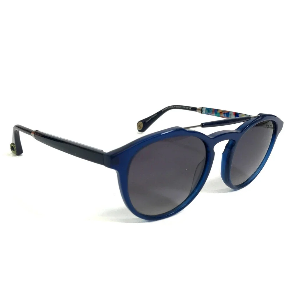 Robert Graham Sunglasses OLIVER BLU Blue Round w/ Gradient Gray Polarized Lenses